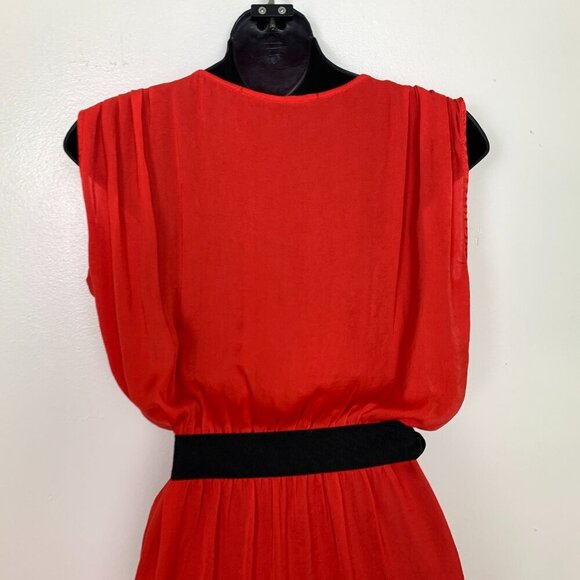 Zara Red Sleeveless Belted Mini Dress - Picture 6 of 7
